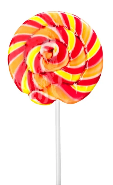 Spirale Lollypop Auf Stick Isoliert Auf Weißem Hintergrund — Stockfoto