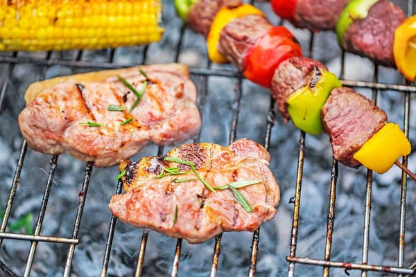 Lekker Buiten Grill Vergrote Weergave — Stockfoto