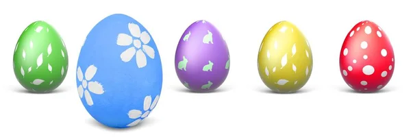 Colorful Easter Eggs Isolated Background — Stock Photo, Image