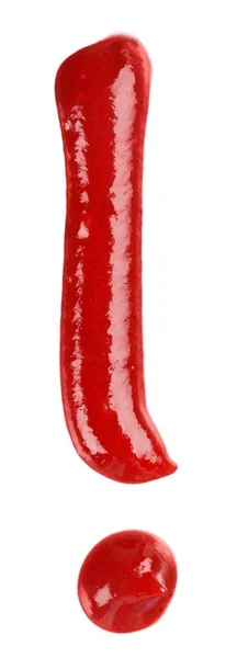 Ketchup Sos Pomidorowy Sos Interpunkcyjny Wykrzyknik Wykrzyknik Wykrzyknik — Zdjęcie stockowe