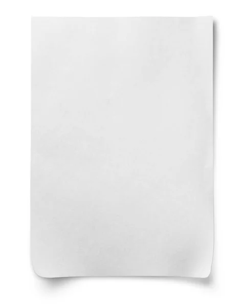 Papel Branco Página Isolada Branca Página Branco Vazio — Fotografia de Stock