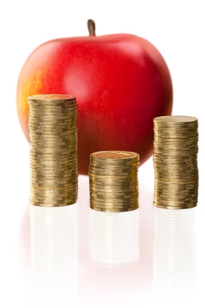 Healthy lifestyle currency finance business food wealth apple