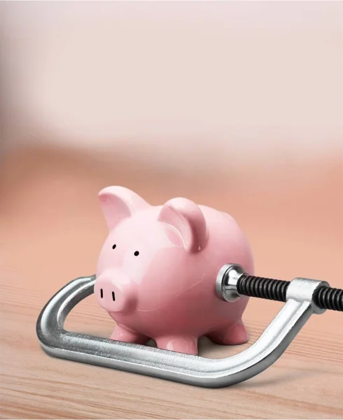 Piggy bank recessie. — Stockfoto