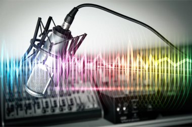 Stüdyo dijital mikrofon karıştırıcı oynamak eğlence