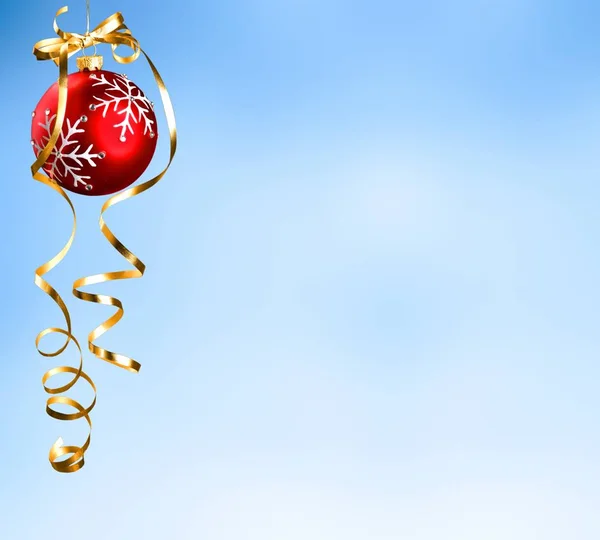 Bola Vermelha Natal Ano Novo Enfeite Natal Esfera Decoração Natal — Fotografia de Stock