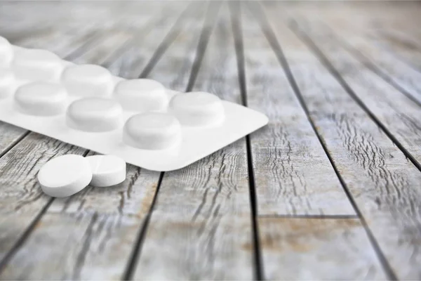 Tıbbi Tıp Tablet Beyaz Antibiyotik Arka Kapsül — Stok fotoğraf