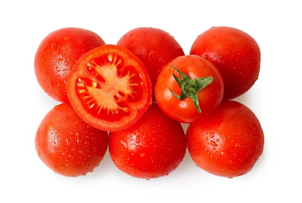 Rote Tomaten Isoliert Auf Weißem Hintergrund — Stockfoto