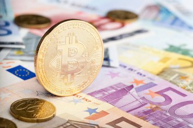 Zemin üzerine altın bitcoint. Kripto-para kavramı