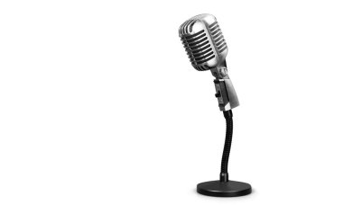 Mikrofon retro ses yayın krom klasik iletişim