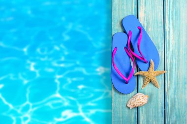 Yaz ahşap aksesuar aksesuar arka plan plaj çevir