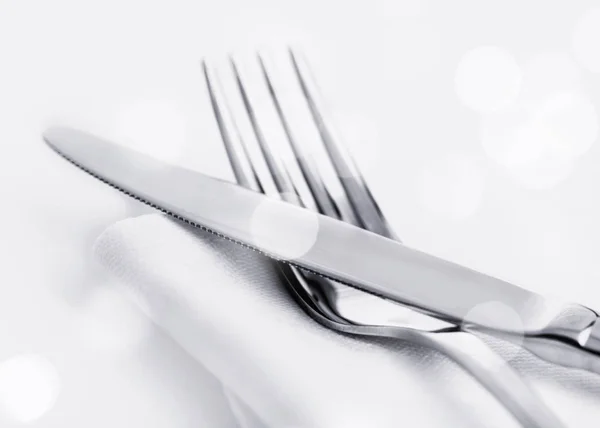 Knife Fork Table Group White Background Object — Stock Photo, Image