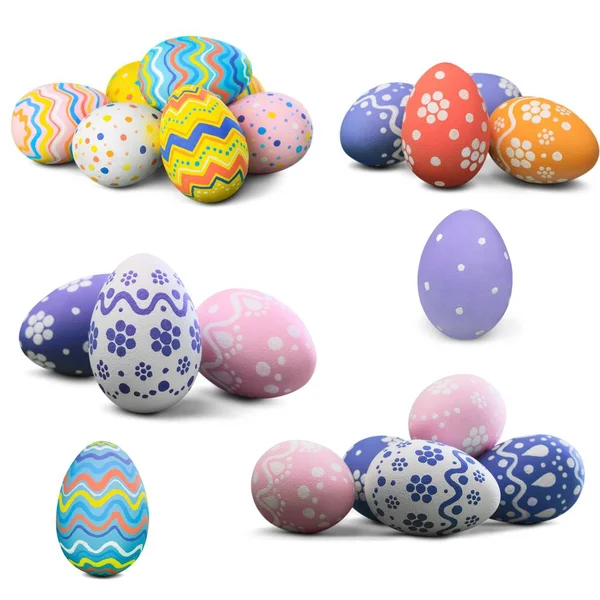 Ostern Farbe Hintergrund Blau Huhn Christliche Collage — Stockfoto