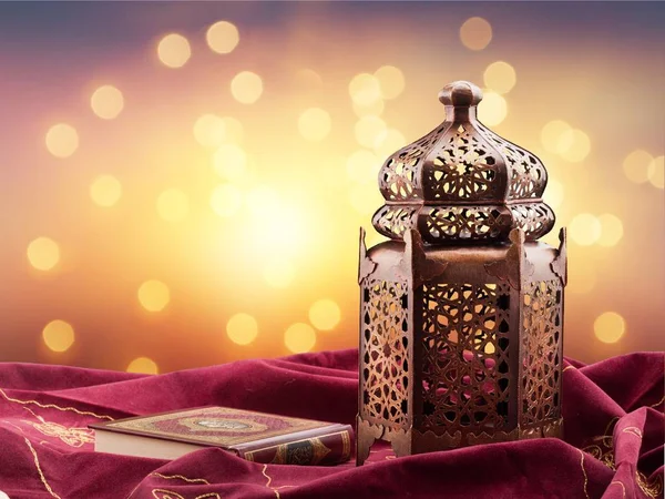 Φανός Του Ραμαζάνι Φόντο Φωτισμού Νυκτός — Φωτογραφία Αρχείου