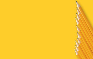 Satır sarı zemin üzerine sarı kalemler 