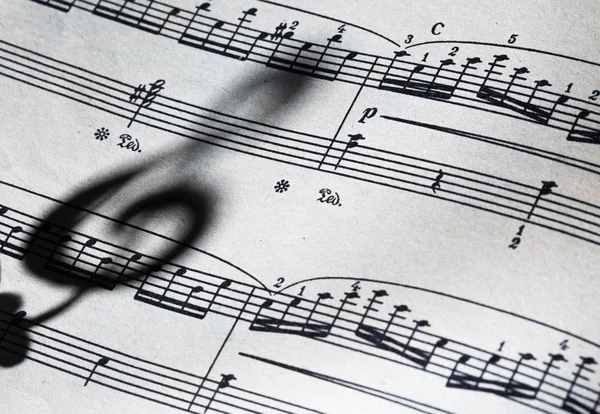 Muziek Klassieke Muziek Klassieke Bladmuziek Close Muziek Notities Muzieknoot — Stockfoto