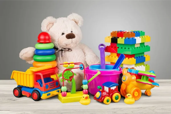 Isolado Brinquedos Coleção Cor Jogar Diversão Vermelho — Fotografia de Stock