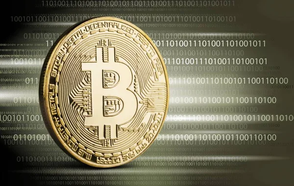 Bitcoin Bit Coin Moneta Anonima Bit Coin Valuta Commerciale — Foto Stock