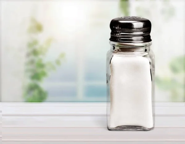 Соль Изолированные Соли Шейкер Ингредиент Приправы Белый Фон — стоковое фото