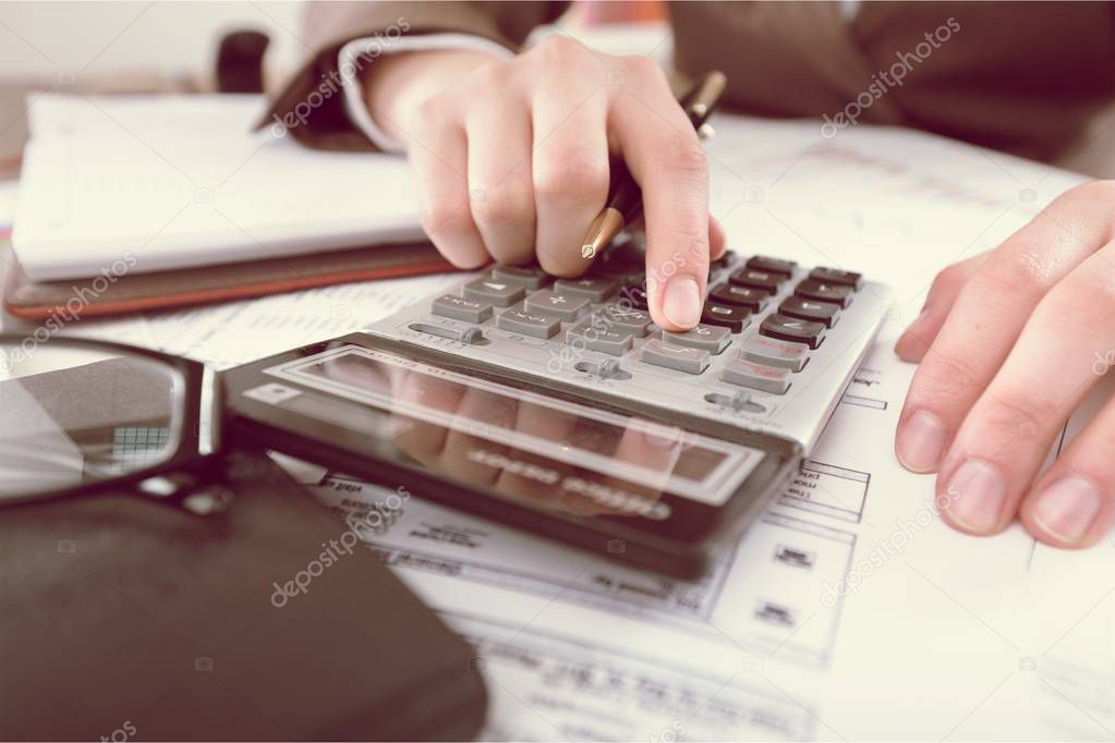 Accountant calculator account accounting administration analysis analyzing