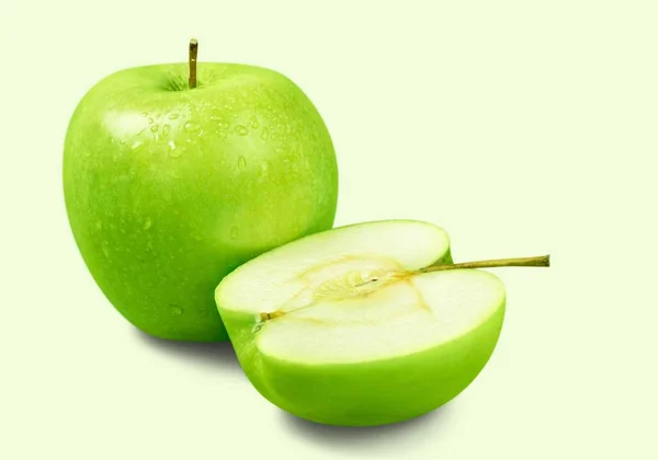 Яблочные Фрукты Зеленый Кузнец Яблока Овощной Поперечный Сечение Свежести — стоковое фото