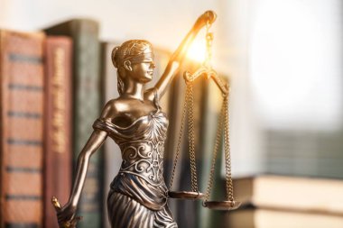 Adalet, arka plan bulanık onları sembolü