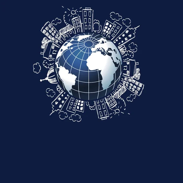 Globus Kompass Erde Weltkarte Symbol Kugelvektor — Stockfoto