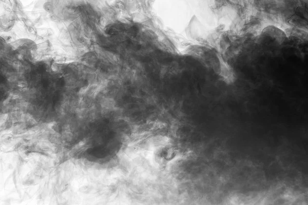 Fumée Sur Fond Noir Texture Abstraite — Photo