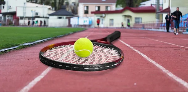 Raqueta Tenis Pelota Tenis Equipo Deportivo Equipo Pelota Deporte Dos — Foto de Stock