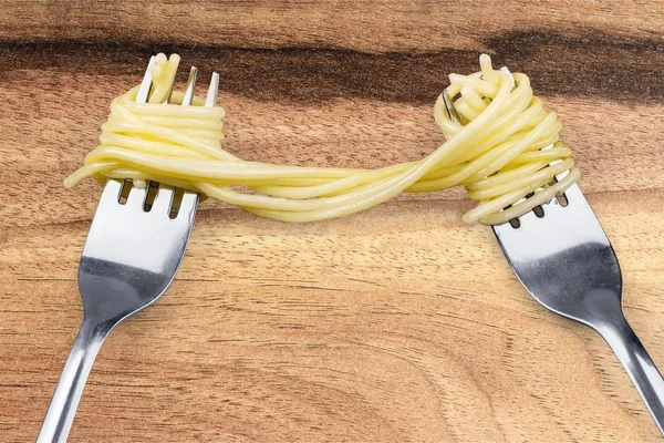 Makarna Spagetti Çatalı Gıda Gurme Makarna Çifti — Stok fotoğraf