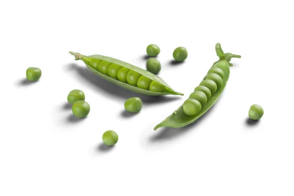 Fresh Peas Pods Isolated White — Stock Photo, Image