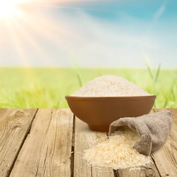 Pirinç Organik Tarımı Güneş Işığı Tahıl Sis Vejetaryen — Stok fotoğraf