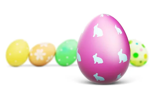 Colorful Easter Eggs Isolated Background — Stock Photo, Image