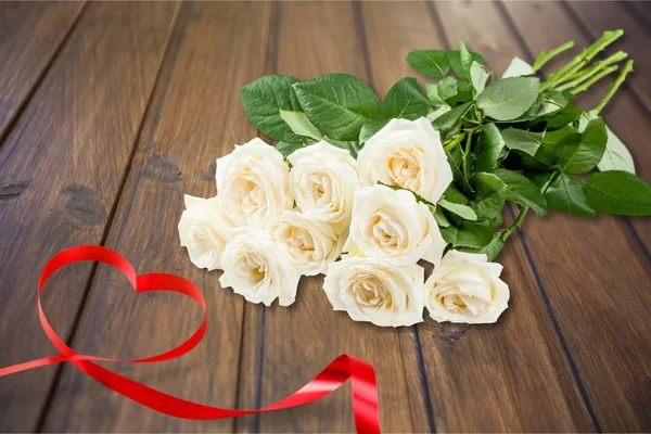 Mariage Fleur Rose Bouquet Blanc Mariée Milieux — Photo