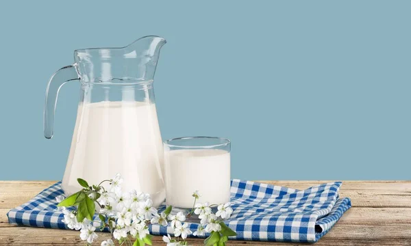 牛乳瓶ヨーグルト カルシウム ガラス飲料クリーム — ストック写真