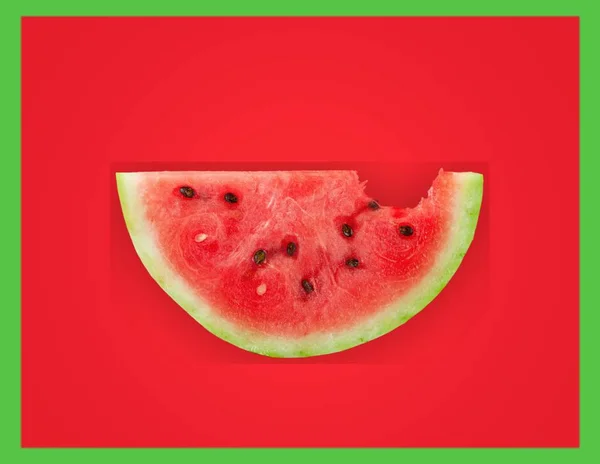 Ontbrekende Beet Meloen Fruit Zomer Voedsel Sappige Watermeloen — Stockfoto
