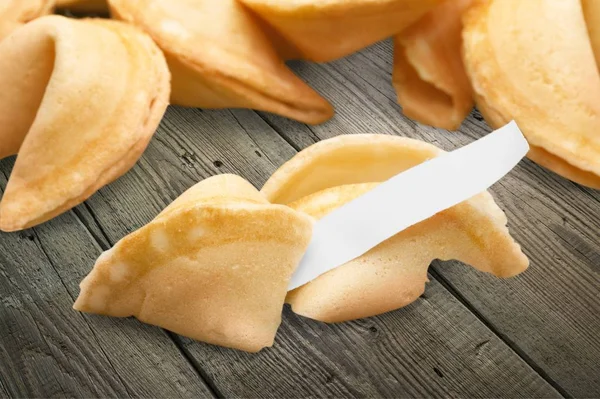 Fortune Cookie Criatividade Conselho Fortuna Dizendo Sorte Biscoito Comida — Fotografia de Stock