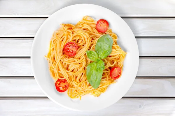 Паста Спагетті Помідорами Сиром — стокове фото