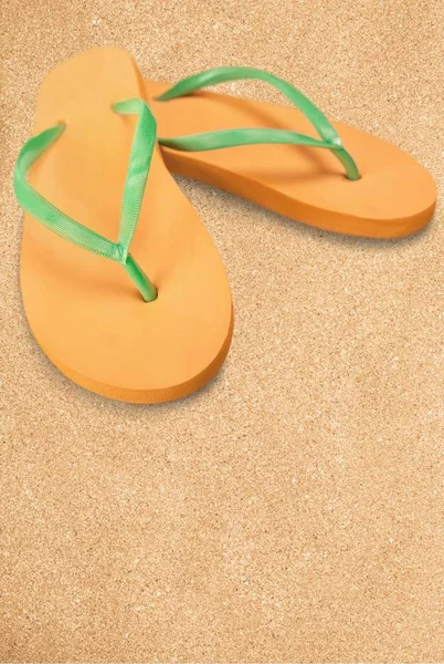 Flip Flops Beach Sand Background — Stock Photo, Image