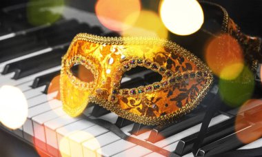 Piyano opera maskesi müzik tune Not akor Abanoz