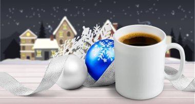 kahve fincanı ve noel topu 