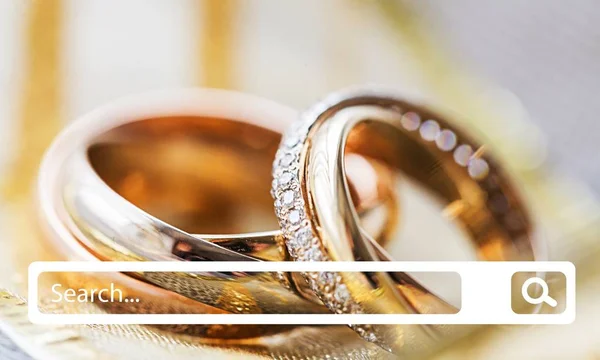 Vista Cerca Anillos Boda Oro — Foto de Stock