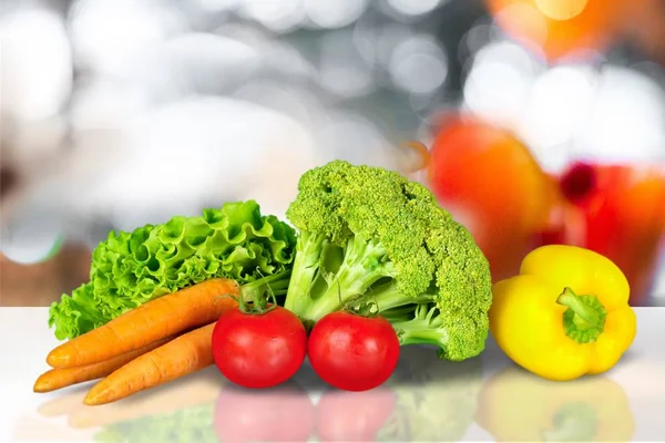 Zeleninové Čerstvosti Potravin Salát Rajče Mrkve Pepř — Stock fotografie