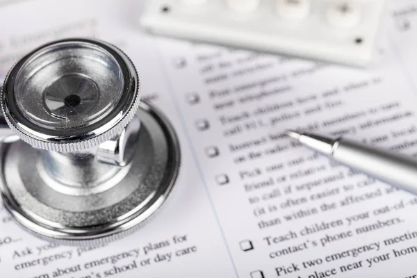 Insurance stethoscope medical record form document medication list