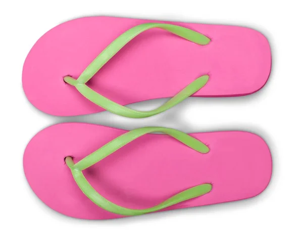 Gumi Szandál Flip Flops Elszigetelt Fehér — Stock Fotó