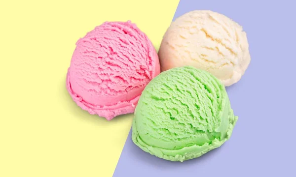 Ice Cream Scoops Color Background — Stock Photo, Image