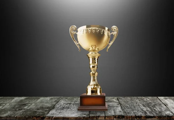 Golden Trophy Cup Light Background — Stock Photo, Image