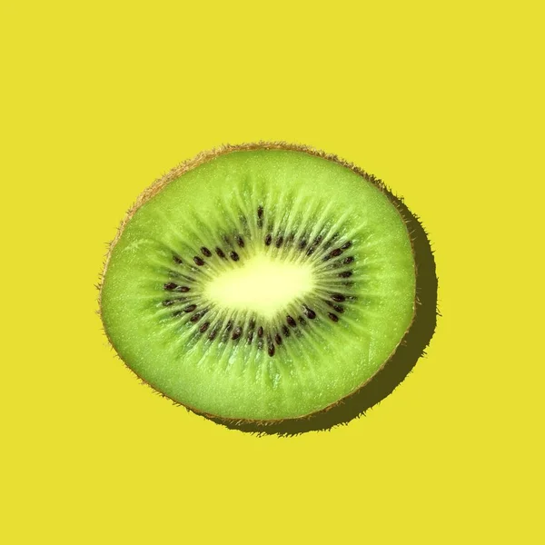 Kiwi Fruit Gedeelte Doorsnede Cirkel Groen Voedsel — Stockfoto