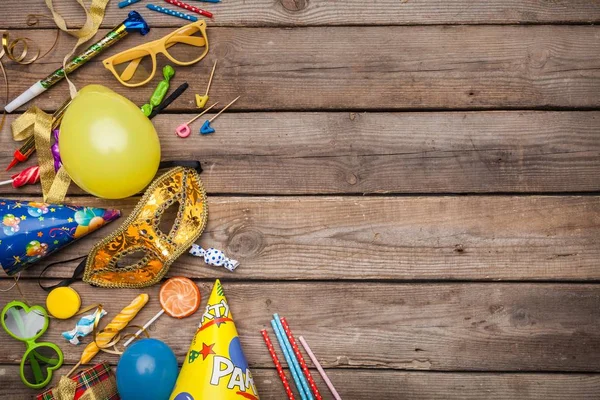 Geburtstag Zubehör Hintergrund Geburtstag Karneval Clown Jubiläum Luftballons — Stockfoto