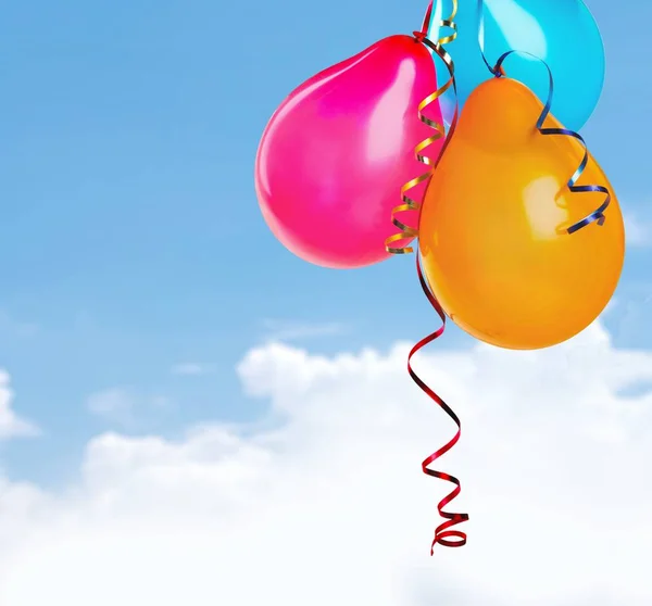 Festa Balão Fundos Celebração Streamer Quadro Novo — Fotografia de Stock