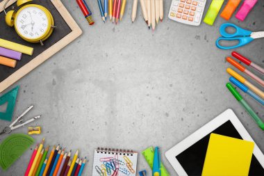 renkli okul kırtasiye, geri okul arka plan